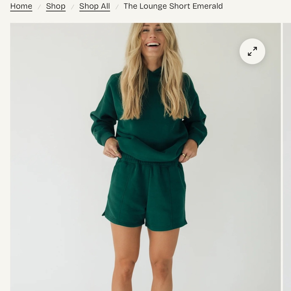 NWT Tia Booth INZY Brand Emerald Green Women's Sweatshirt & Shorts XL